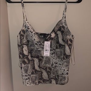 Snakeskin Cowl Neck Crop